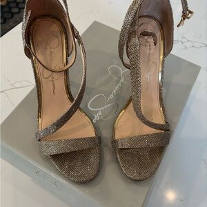 Jessica Simpson Glittering Gold Heels